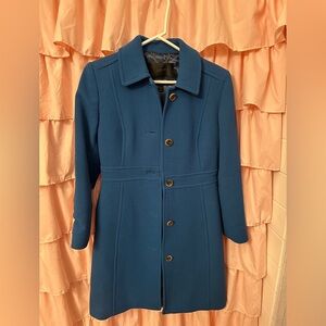 J. Crew Teal Double Cloth Lady Day Coat Thinsular Like New 4P
